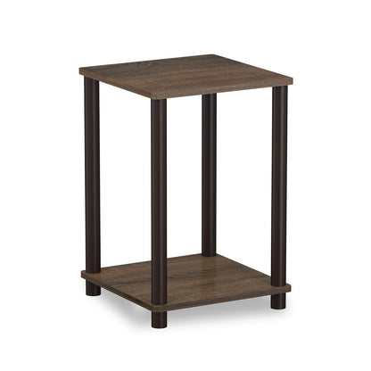 Furinno 2-99800WN Turn-N-Tube Haydn 2-Pack End Table, Walnut/Brown