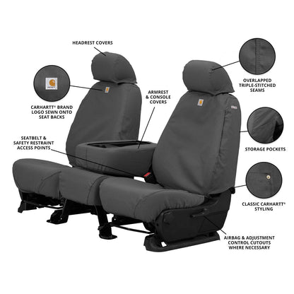 Covercraft - SSC8460CAGY Carhartt SeatSaver - Funda de Asiento de Segunda Fila de Ajuste Personalizado para Modelos seleccionados Ford F-250 Super Duty/F-350 Super Duty - Tela de Pato (Grava)