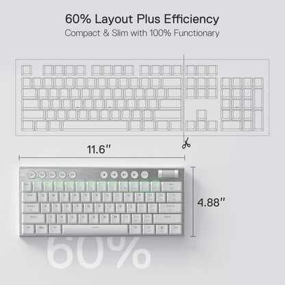 Teclado Gamer Redragon Horus K632-rgb Blanco Idioma Inglés Us Tamaño 60%, Alámbrico.