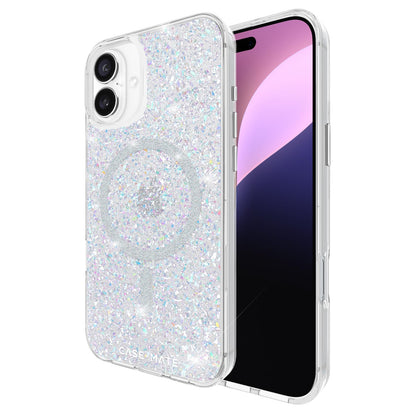 Case-Mate Funda magnética Brillante para iPhone 16 Plus Compatible con MagSafe, protección contra caídas de 12 pies - Twinkle Disco