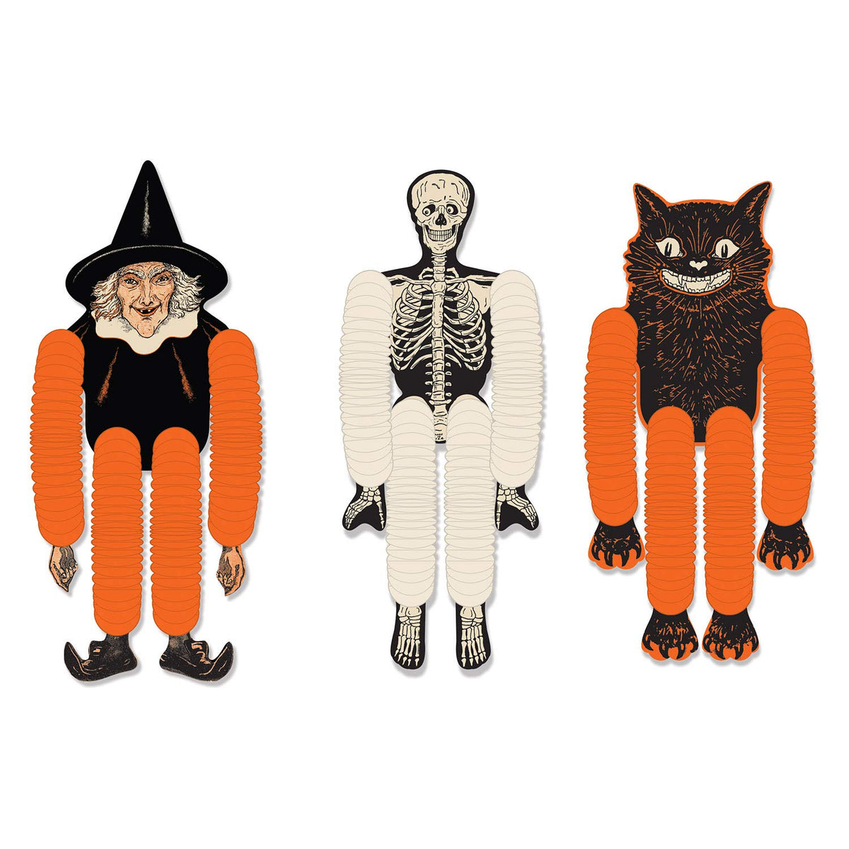 Beistle 00430 Vintage Halloween Tissue Dancers, Multicolor, 14", 3 Pieces