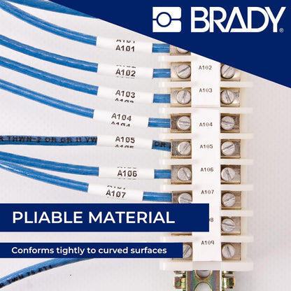 Brady PermaSleeve mangas termorretráctiles para marcar cables de poliolefina (M21-187-C-342) - Mangas negras sobre blancas - Compatible con impresoras BMP21-PLUS, IDPAL y LABPAL - 7 pies de largo, 0.645 pulgadas de ancho