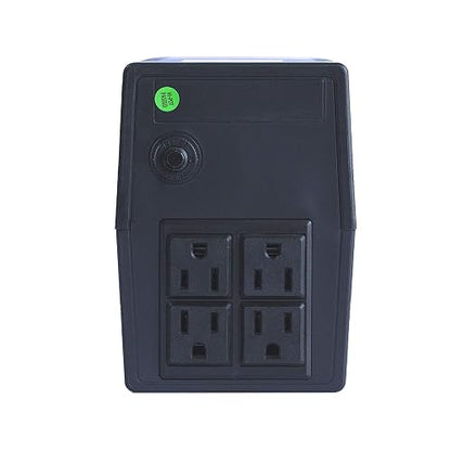 Smartbitt - No-Break Interactivo, Regulador y Supresor de Picos - UPS Ideal para apagones y Cortes de energía - Batería de Respaldo - Negro (600 Va, Hogar y Oficina)