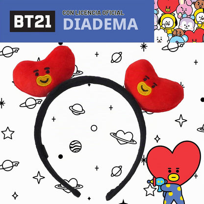 Concept One Bt21 Line Friends 3D - Diadema bordada de felpa para mujer Cinta del pelo para Mujer