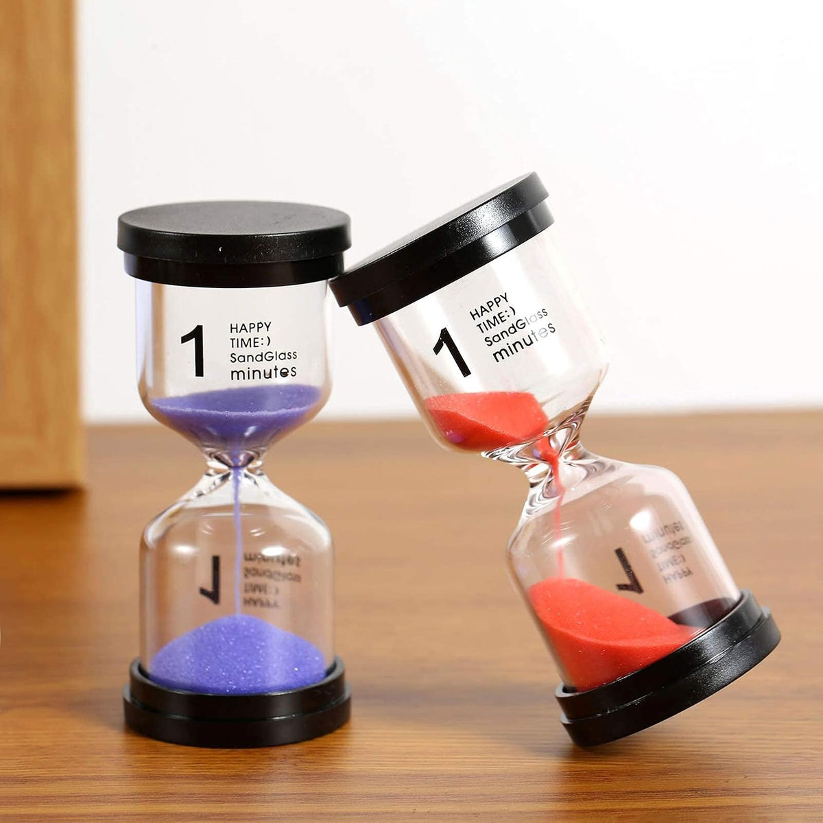 Funien Reloj de Arena - Set de 6 Temporizadores de Arena 1/3/5/10/15/30 Minutos para Juegos de Niños, Aula, Cocina y Decoración de Oficina
