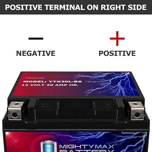 Mighty Max Battery YTX30L-BS - Batería Deportiva de 12 V 30 AH 385 CCA, SLA Power Sport, Producto de la Marca