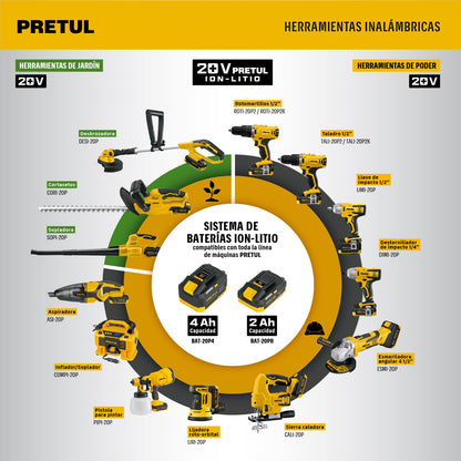 Pretul DIMI-20P, Destornillador de impacto inalámbrico 1/4", 20 V con 1 batería de 2 Ah