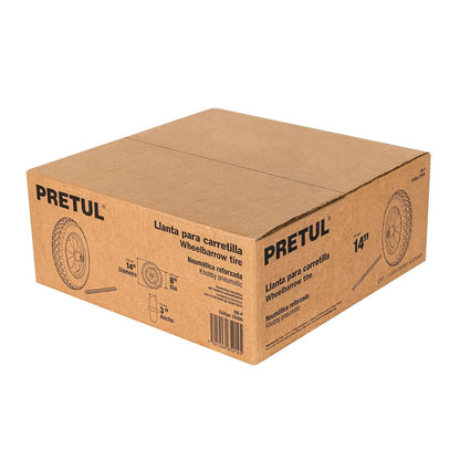 Pretul RN-P, Llanta reforzada, 14"con rin, eje, baleros p/carretilla, Pretul