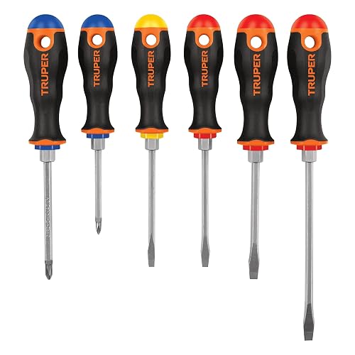 Truper DTJ-6B, Juego de 6 desarmadores mango comfort grip