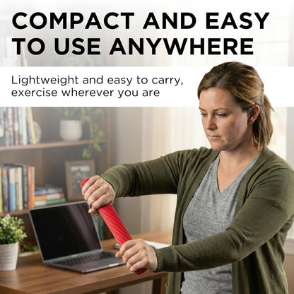 TheraBand FlexBar Resistance Bar For Improving Grip Strength, Tennis Elbow, Golfers Elbow, Tendonitis, Red, Light, Beginner Level 2