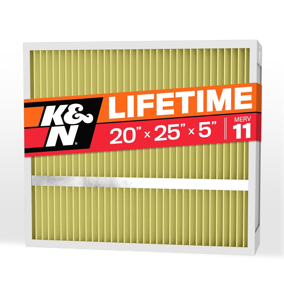 K&N - Filtro de aire para horno HVAC de 20 x 25 x 5, dura toda la vida, lavable, Merv 11, el último filtro HVAC que comprarás, respira de forma segura en casa o en la oficina, HVC-52025