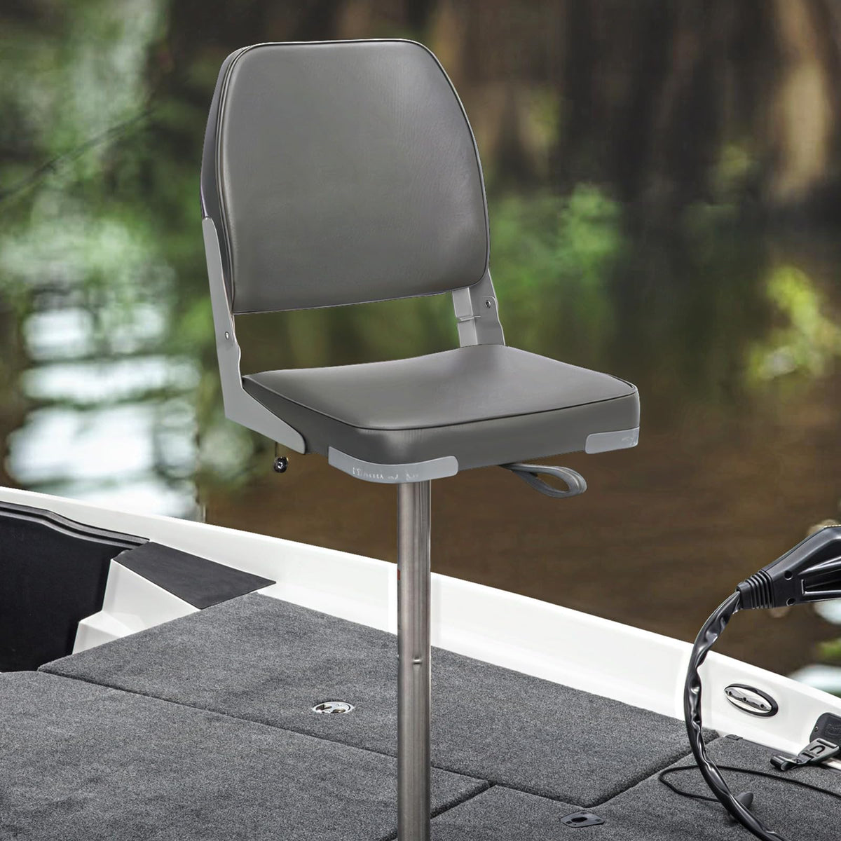 ERGOSEAT - Asientos de barco con respaldo bajo, asiento plegable para barco de pesca con respaldo, silla de barco, asiento de barco de bajo marino Jon, asiento de canoa, 1 paquete, gris oscuro