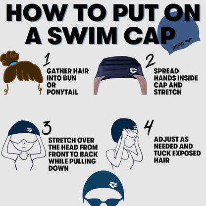 Arena Unisex Long Hair Silicone Swim Cap Comfortable Extra Soft Bathing Cap for Women and Men Everyday Use and Training