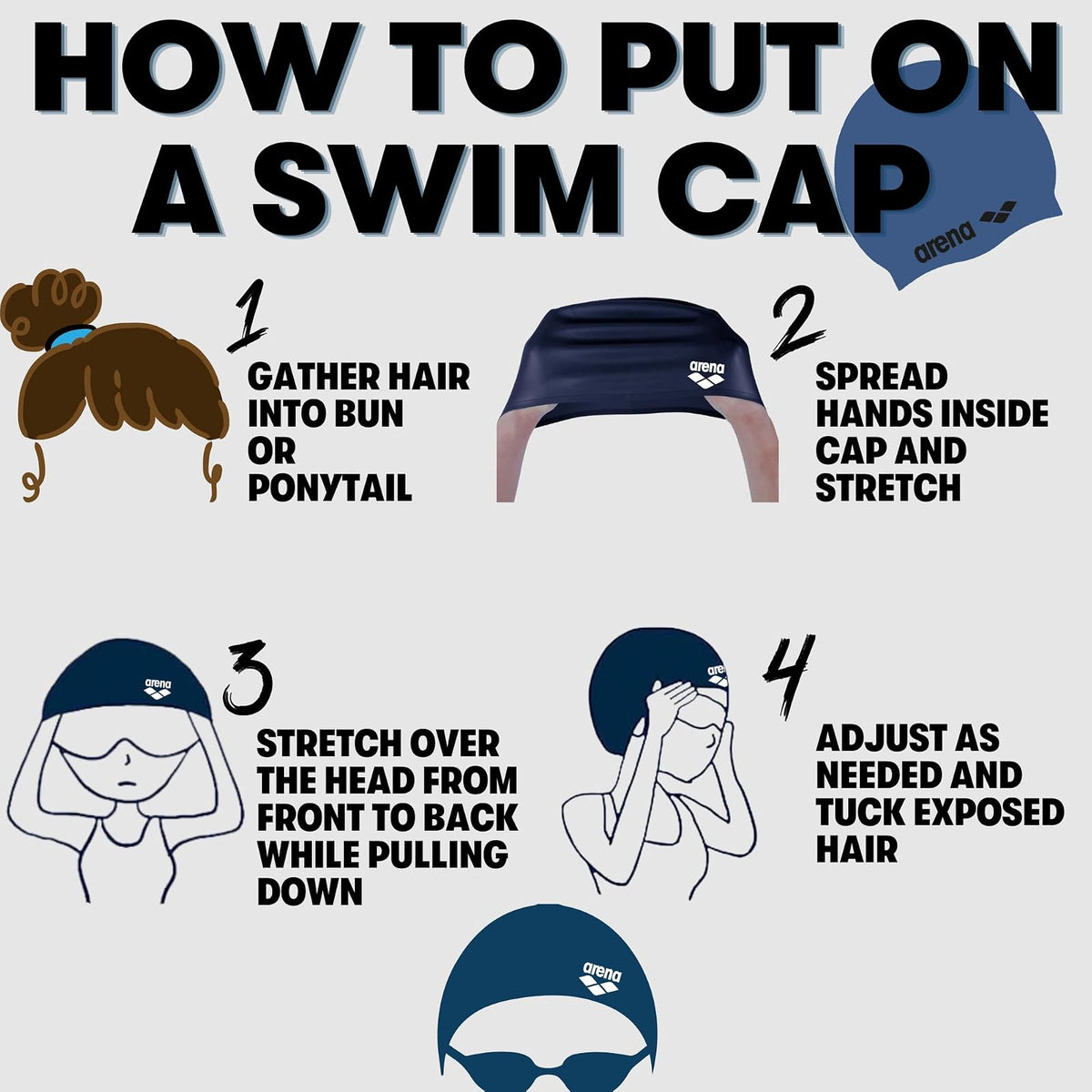 ARENA Athlete Signature Molded Cap Collection Autograph Design Unisex Intensive Swimming