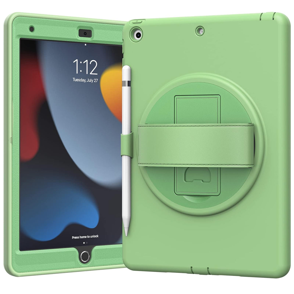 ORIbox Morandi - Funda para iPad 7ª y iPad 8ª y iPad 9ª generación [10.2 Pulgadas], Cuerpo Completo, a Prueba de Golpes, protección contra caídas 3 en 1 con Soporte de 360°/Correa de Mano