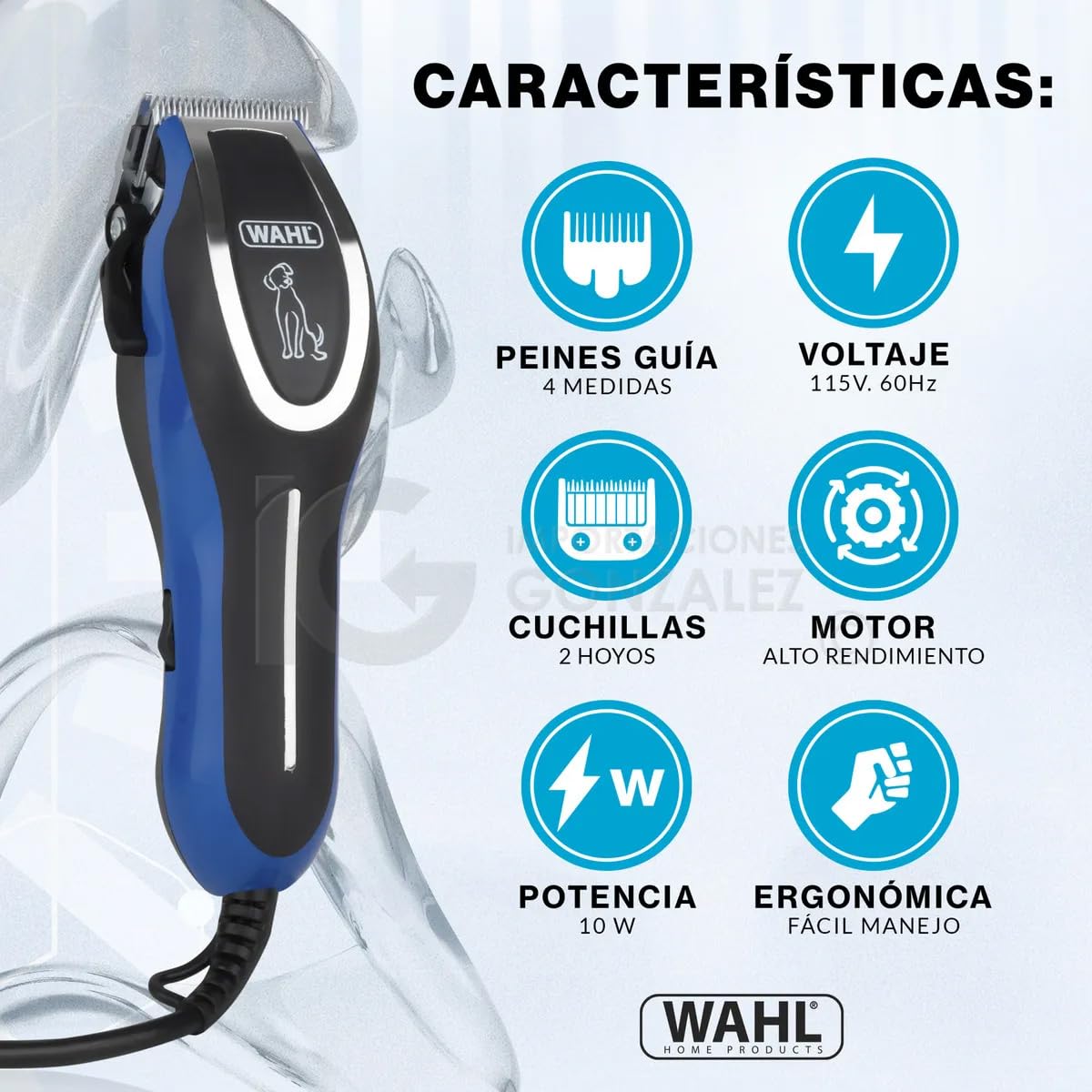 Maquina Rasuradora Para Cortar Pelo De Perro Wahl Pet Pro 3023915 Kit Para Mascotas Con 4 Peines Guía