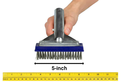 Poolmaster - Cepillo para Polvo para Algas con Parte Trasera de Aluminio y cerdas de Acero Inoxidable, Neutral, 12,7cm
