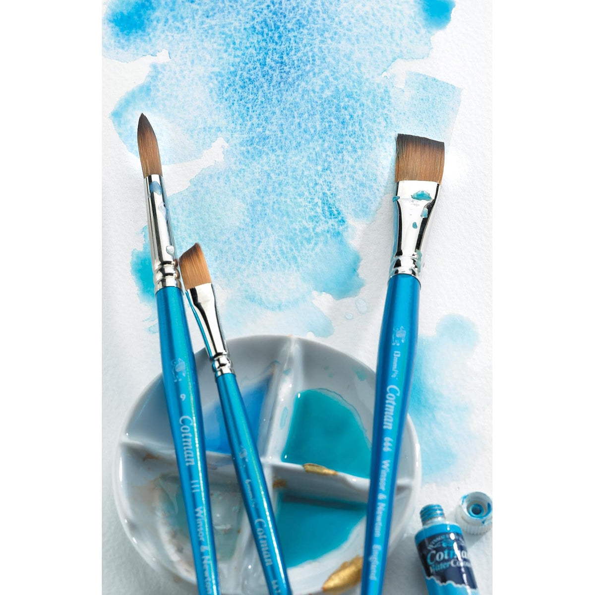 Winsor & Newton Cotman Serie 111 Pincel Redondo # 0000, Series 666 un Trazo, Azul, 1.27 cm (1/2''), 1