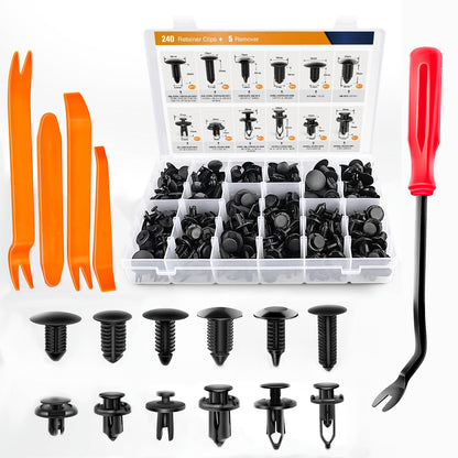 GOOACC GRC-79 Retenedores Tipo Empuje con Removedor, para Toyota y Lexus - 240PCS Retainer Clips + Fastener Remover