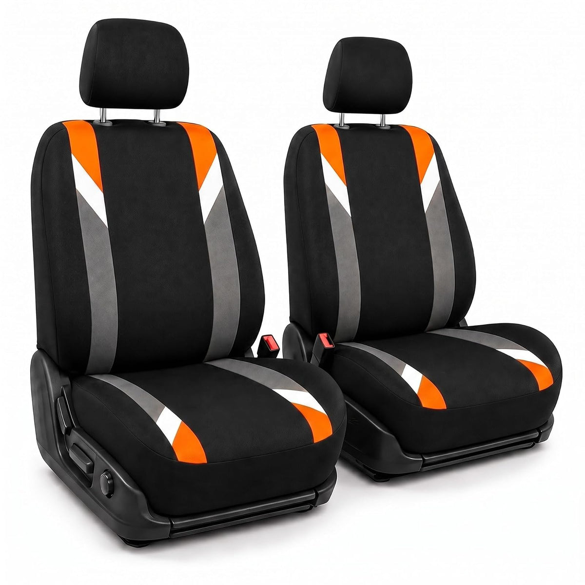 FH GROUP FB033ORANGE102 Bucket Seat Cover (Modernistic Airbag Compatible (Set of 2) Orange) - Orange