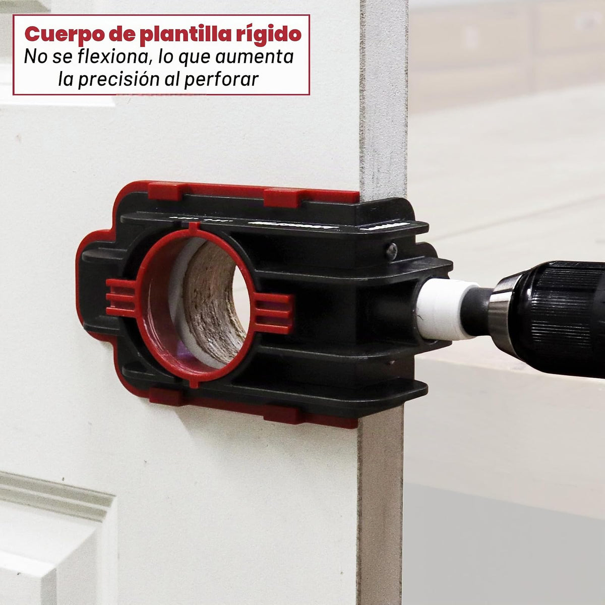 Milescraft 1337 Lock Mate - Kit de instalación de cerradura de puerta con plantilla para puertas de madera/metal, 1-3/8 pulgadas a 1-3/4 pulgadas de grosor. Sierras bi-metálicas de cobalto incluidas
