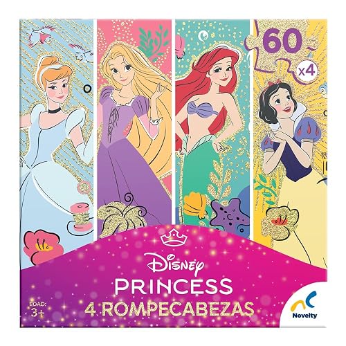 Rompecabezas 4 En 1 Princesas 60 Piezas X 4