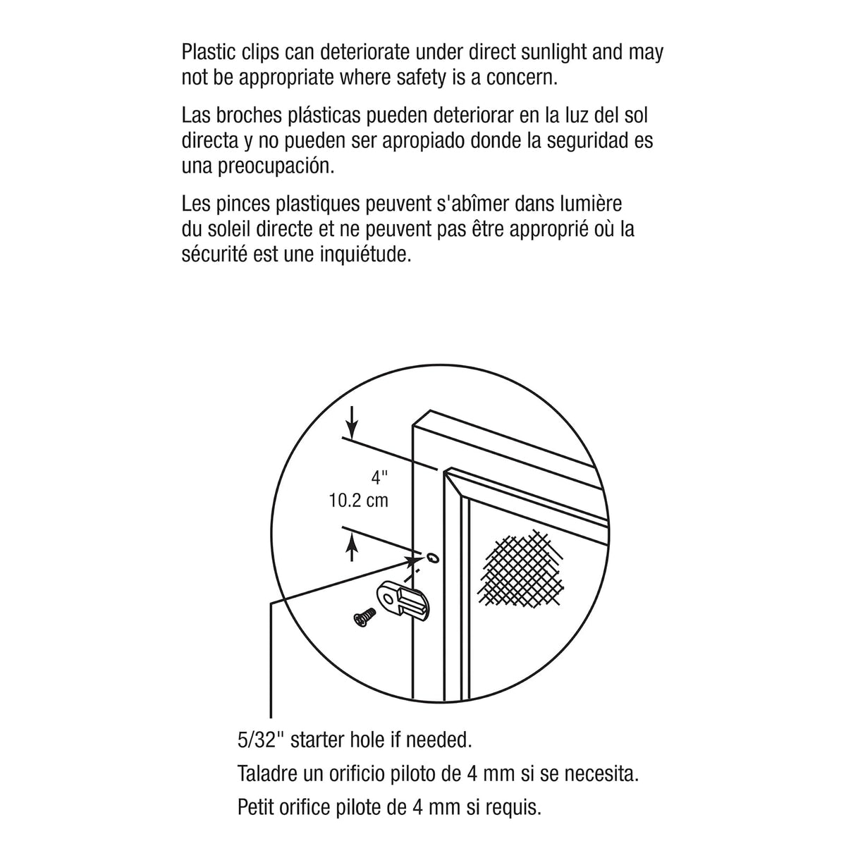 Prime-Line PL 7738 Flush Screen Clips with Screws (Pack of 12), White Plastic