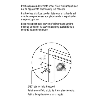 Prime-Line PL 7738 Flush Screen Clips with Screws (Pack of 12), White Plastic