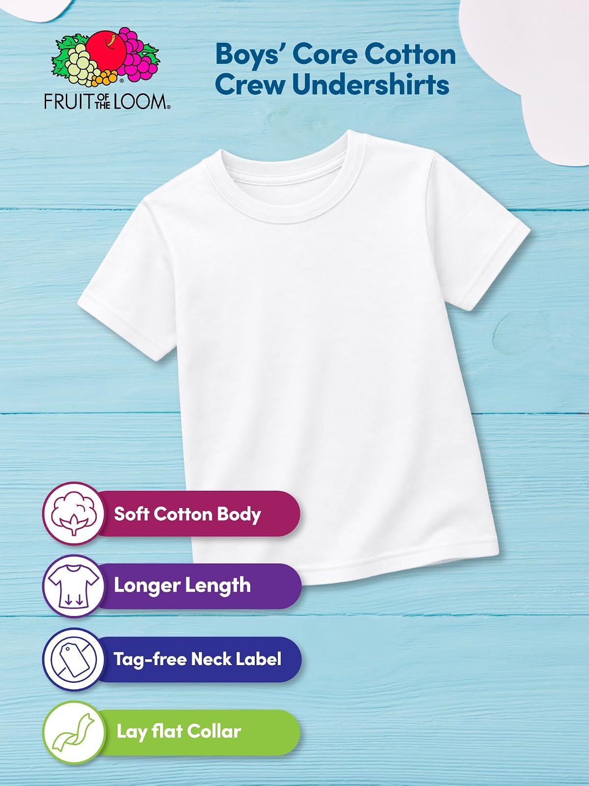 Fruit of The Loom Camisetas y Camisetas sin Mangas de algodón Eversoft Ropa Interior para Niños