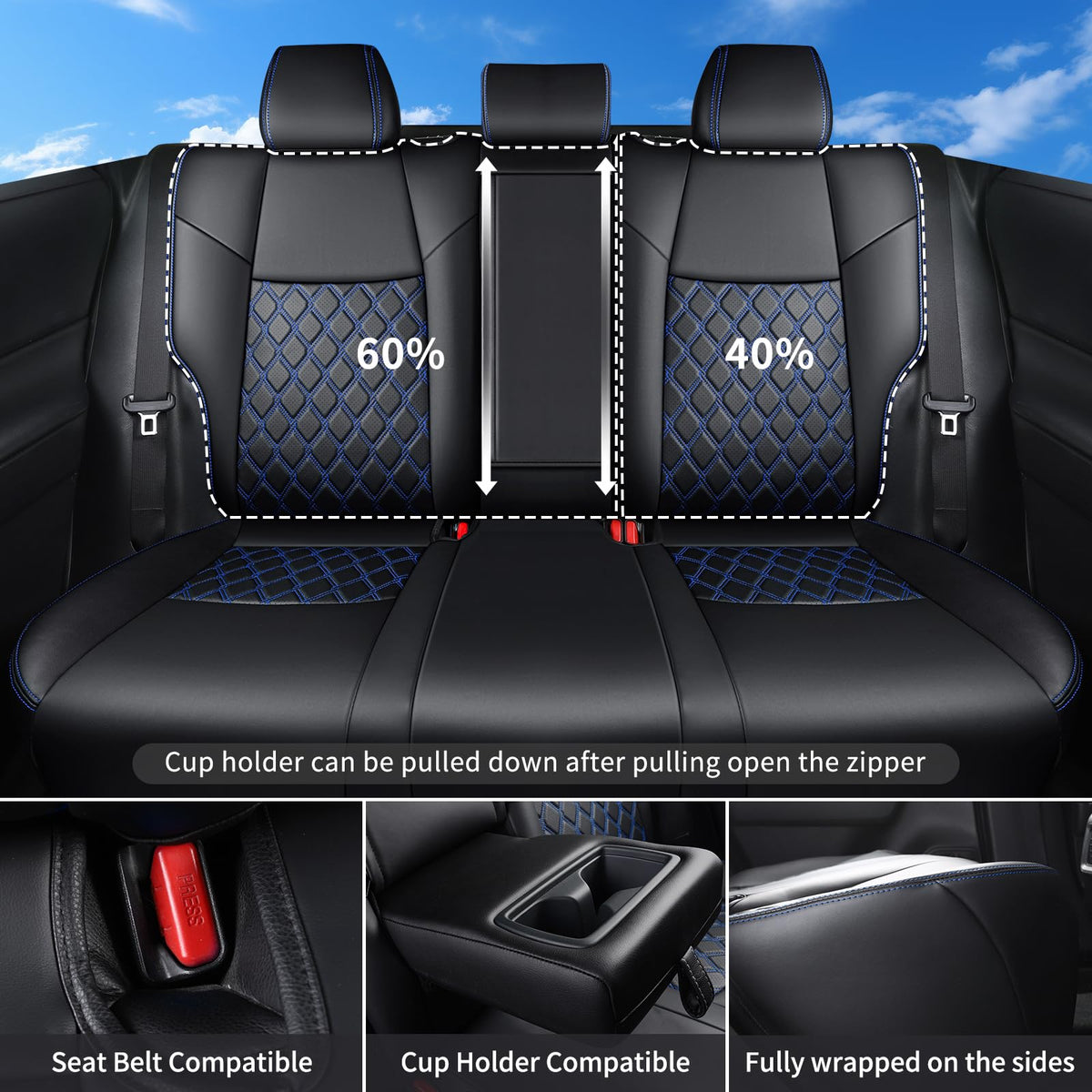 Cubreasientos de Huidasource para Auto, Juego Completo, Protector de Asiento de Cuero para Toyota RAV4, Compatible con Toyota Rav4 2019-2024 XLE LE XLE Premium Limited (No para Hybrid/Adventure/TRD