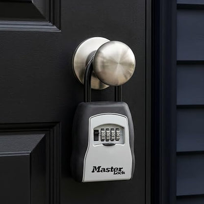 Master Lock Caja de seguridad, pon tu propia combinación, capacidad para 5 llaves, Talla portable, 5 Key Capacity, Negro