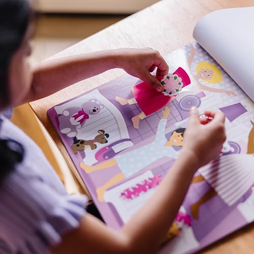Melissa & Doug Bloc de Autoadhesivos de Prendas de Vestir Reutilizables (5 Fondos, más de 165 calcomanías)