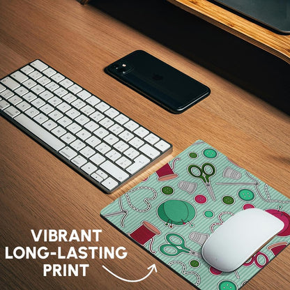 3dRose Sewing Love Print Green Mouse Pad (mp_175382_1)
