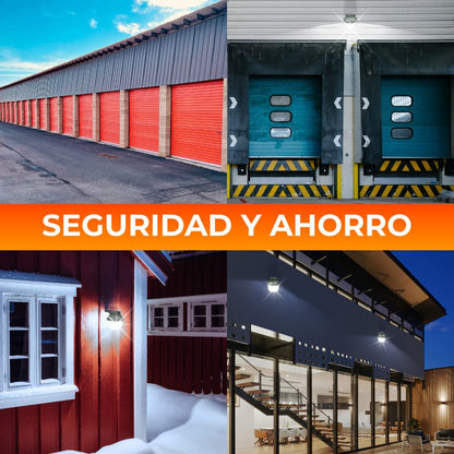 Tecnolite - Lámpara de Pared, Iluminación Exteriores Espejo III con Luz Led de Día, Arbotante con Fotocelda de 50 W, Resistente a la Intemperie, Base E27 Espacios Industriales, Ahorrador de Energía