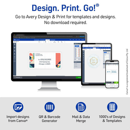 Avery Shipping Labels for Laser and Inkjet Printers, White, 2 x 4 Inches, Pack of 100 (18163)