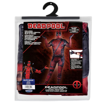 MARVEL Deadpool - Disfraz oficial de Halloween de Zentai para adultos, elastano elástico con aberturas para la muñeca (XL)