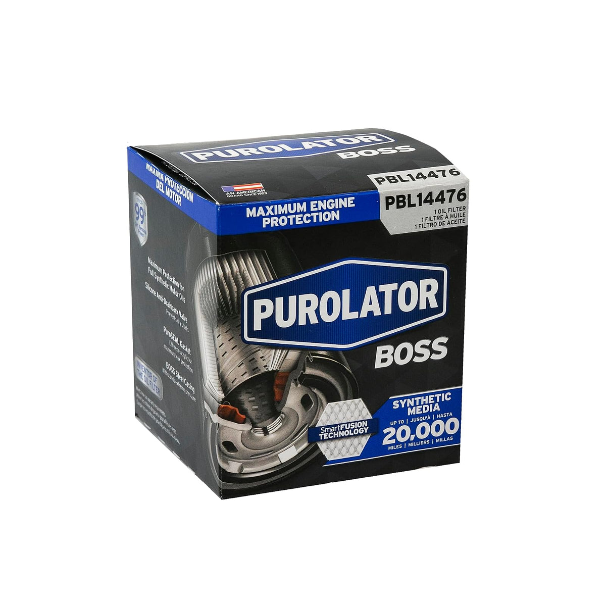 Purolator PBL14476 PurolatorBOSS Filtro de Aceite Giratorio para Toyota Corolla, Camry, Prius y Más, Negro