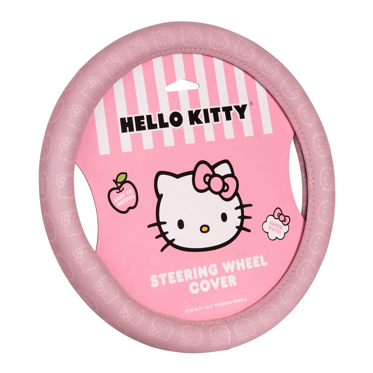 Carbella Funda para Volante Sanrio Ajuste Universal 14.5-15.5 in - Hello Kitty Pink