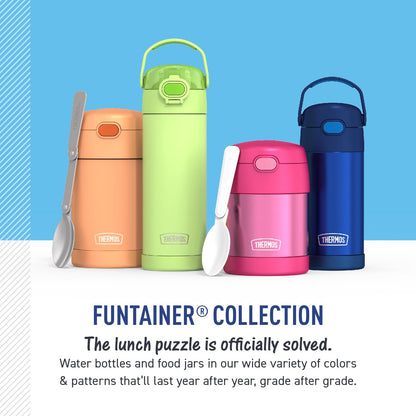THERMOS FUNTAINER - Tarro aislado para alimentos, 10 onzas, apto para niños con cuchara plegable, Daring Dinos