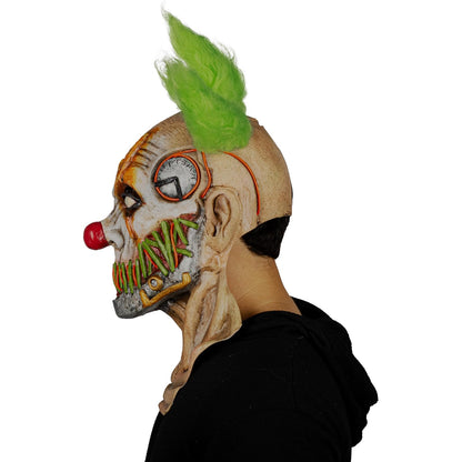 Ghoulish Productions Máscara De Látex Stiched Smile Clown, Accesorio Cosplay Green Payaso Sonriente, Disfraz Aterrador para Halloween y Fiestas Temáticas, Cosplay Ciberpunk Clown, Diseño Artesanal