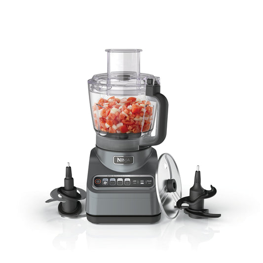 Procesador de alimentos ninja Professional Plus, 1000 vatios pico, 4 funciones para cortar, rebanar, purés y masa con tazón de procesador de 9 tazas, 3 cuchillas, conducto de alimentos y empujador,