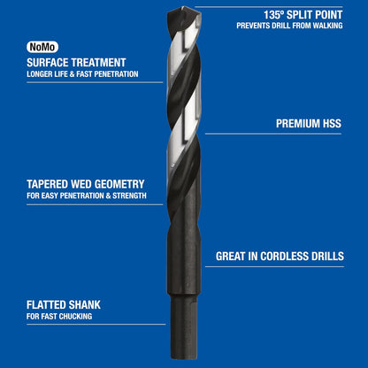 Champion Herramienta de corte Brute Platinum 29 piezas de 1/16-1/2 pulgadas x 64 HSS longitud mecánica Twister-XL28 juego de brocas de 135 grados, punto de división resistente al agua, hecho en
