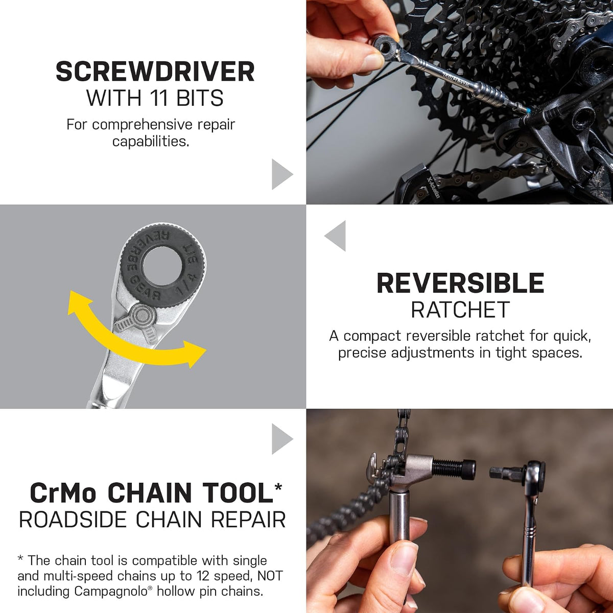 Topeak Ratchet Rocket Lite NTX+, herramienta de carraca y brocas, con broca de torsión ajustable de 2-6 Nm y cabeza de herramienta de cadena, herramienta de bicicleta de 19 funciones