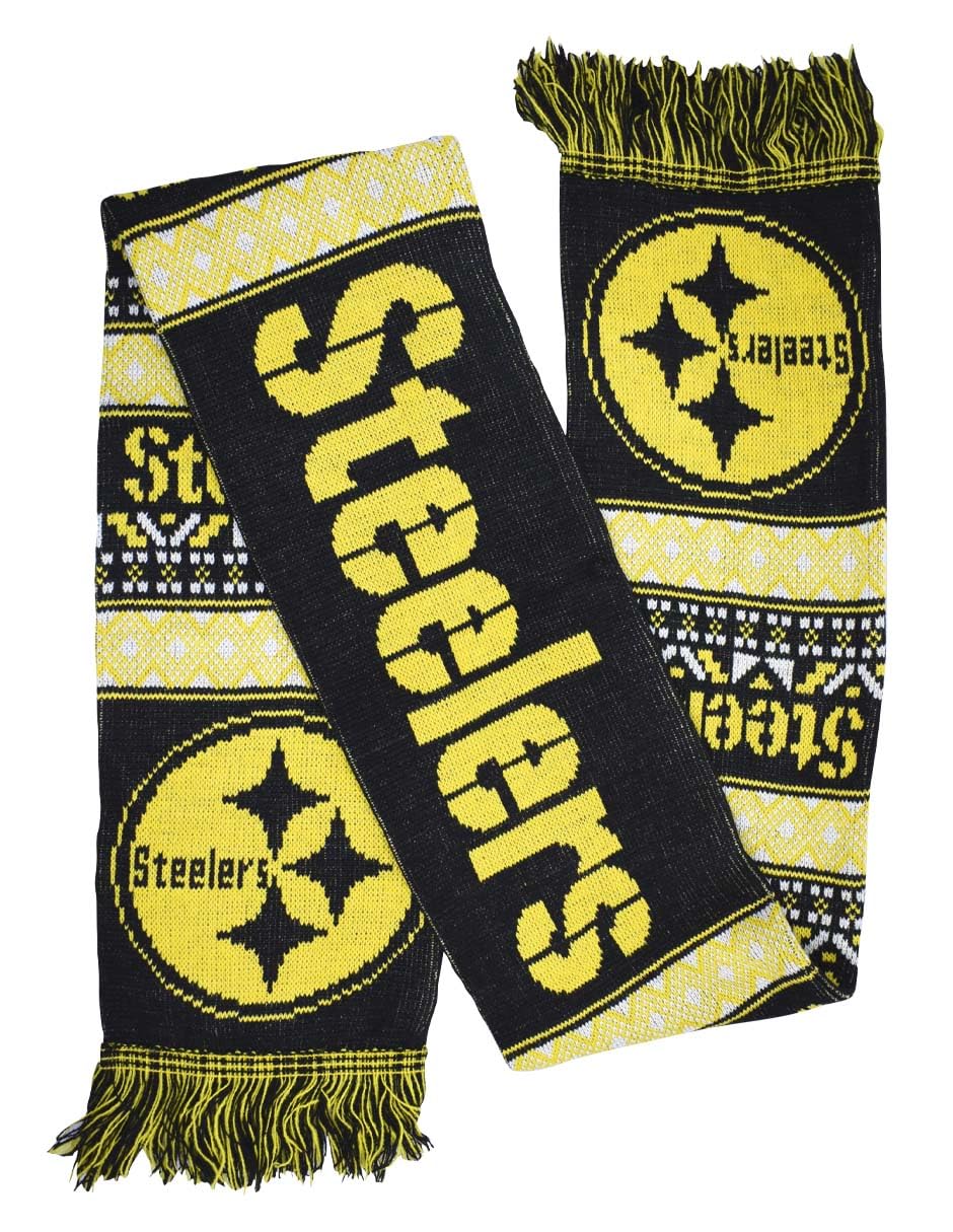 NFL JTNFL-3041-PI Bufanda para Invierno Steelers Unisex Adulto, Color Negra, Unitalla