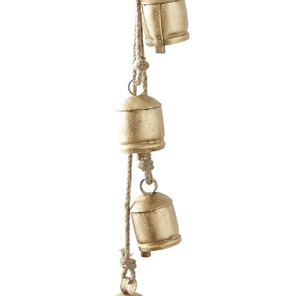 Deco 79 Campanas Decorativas de Metal rústico, 4 x 3 x 29 Pulgadas, Dorado