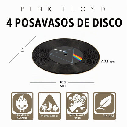 Aquarius SP1005 Pink Floyd Posavasos de vinilo, mediano, multicolor