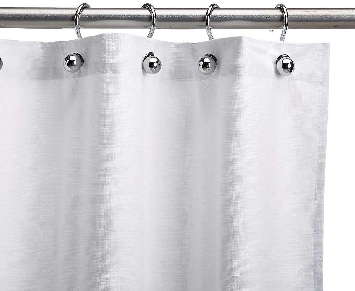 CSI Bathware - Cortina de ducha de vinilo resistente (42 pulgadas de ancho x 74 pulgadas de largo, color blanco