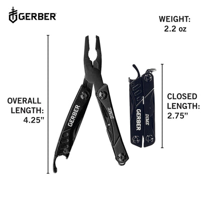 Gerber Dime multiherramienta, color morado [31 – 002937] | Verde, 10 herramientas integradas, compacto, resistente