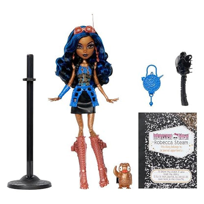 Monster High Skullector Muñeca de Colección Robecca 6+ Años | Línea Creeproduction; figura articulada de estilo retro