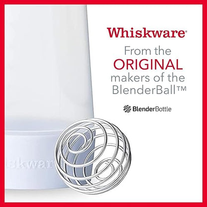 Whiskware - Botella para panqueques, dispensador de masa y mezclador con | Sin ensuciar, apto para lavaplatos, mezcla de ingredientes mientras agitas | Cocina | Camping | Mezclador de masa de gofres
